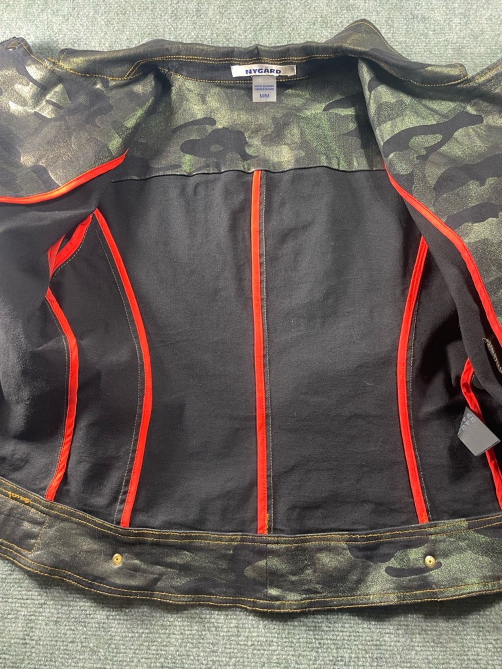 Camo Metallic Moto Jacket in Green by Nygard - Picture 11 of 12